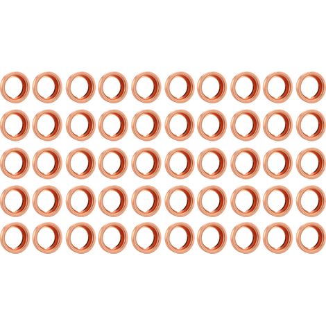 50 joints de bouchon de vidange d'huile, 1102601M02, rondelles de pression d'huile en cuivre, adaptés aux Infiniti EX35, FX35, FX45, FX50, G20, G25 et G35. (1/5)