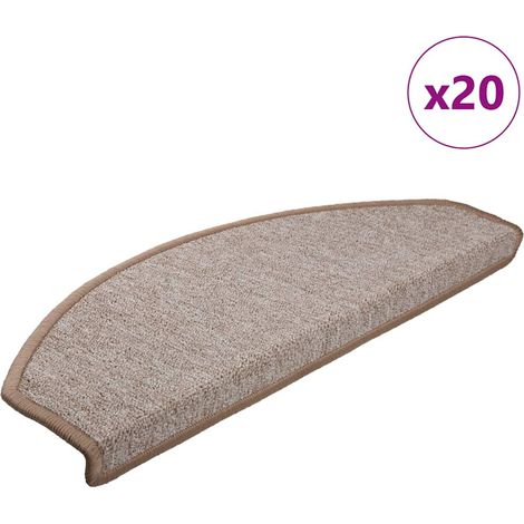Tapis d'escalier 20 pièces-Moquette d'escalier-Tapis de marches 65 x 24 x 4 cm Marron clair Demi-rond Grand 455537 (1/5)