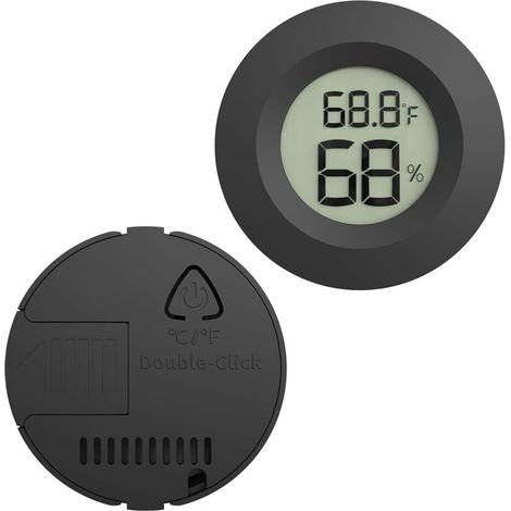 Mini higrómetro digital (2 unidades), termómetro de interior, higrómetro, monitor LCD, medidor de temperatura y humedad exterior para invernaderos, frascos e incubadoras. (1/4)