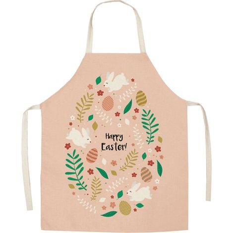 Tablier De Cuisine - Polyester Imprimé Thème Pâques - Pour Adulte - Usage Multifonctionnel En Intérieur Et En Extérieur - 65 x 75 cm - 1 Pièce (1/5)