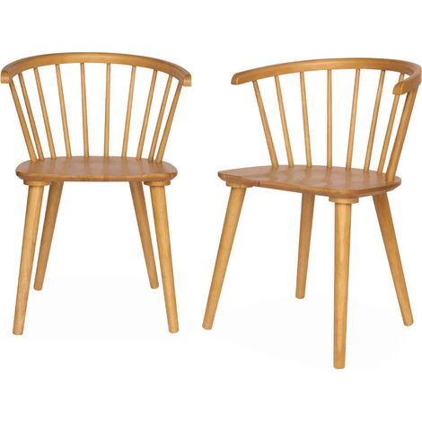 Pair of chairs in walnut wood and plywood Natural 51x53x75 cm - Paula (1/5)