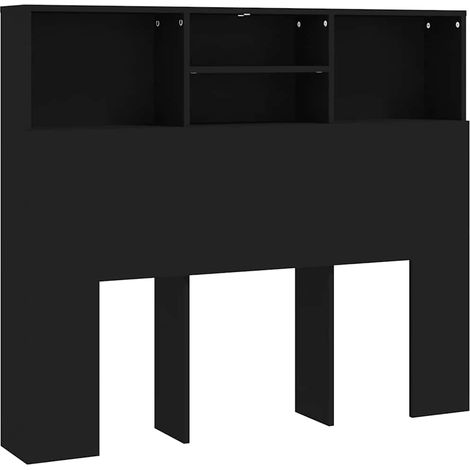 Armoire de tête de lit Noir 120x19x103,5 cm (1/5)