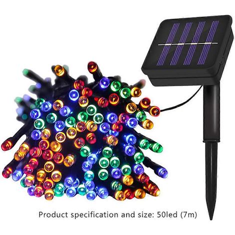 Guirlande lumineuse de Noël à panneaux solaires 5M 7M 10M 20M, guirlande d'ampoules féériques LED, décoration pour sapin de Noël et fêtes