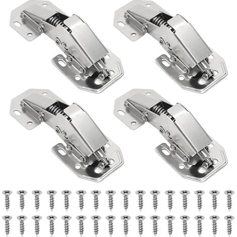 4 Pièces Charnières de Porte de Cabinet 112  43 mm 90 Degré Charnière Amortisseur, Gros Charniere Meuble pour Armoires de Porte Cuisine (avec Vis) (1/5)