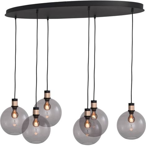 Lampe suspendue Lazise 2 6x Ø 20cm doré avec noir - 2944-05-02-130-50620 (1/3)