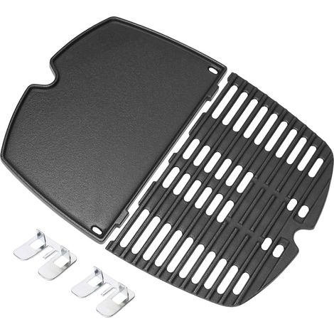 7644 43x32cm Cast Iron Grill Plate Replacement Parts for Q100, Q1000, Q120, Q1200, Q140, Q1400 Gas Grill, Cast Iron Grill Plate Grill Pan for Q100, Q1000 Series, 2 (1/5)