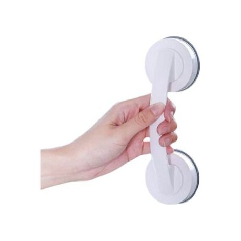 Pair Poignées de porte et fenêtre en verre à ventouse (blanc), sans perçage, pour portes coulissantes, meubles et réfrigérateurs