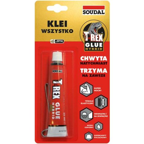 SOUDAL T-REX COLLA DA MONTAGGIO IBRIDA UNIVERSALE 25ml PRESA FORTE