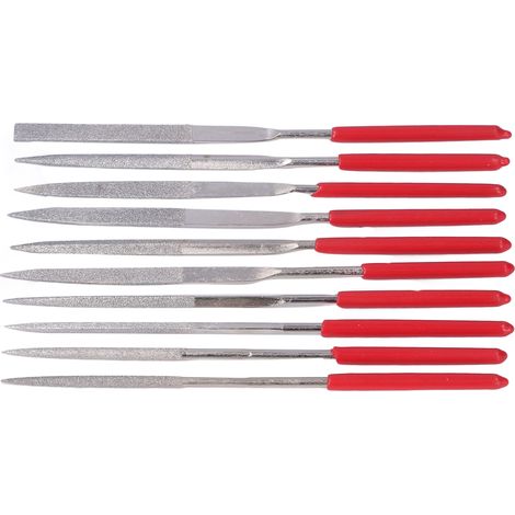 Kit de 10 limes aiguilles diamantées pour le meulage et le façonnage des matériaux (1/5)