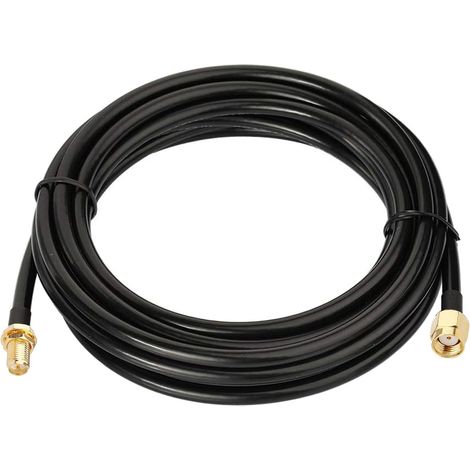 Adaptateur RP SMA mâle - Femelle, RG58 Câble Coaxial SMA 15m, Rallonge Antenne WLAN 15 Mètres, Câble d'Extension pour Antenne Male/Femelle (50 Ohm)