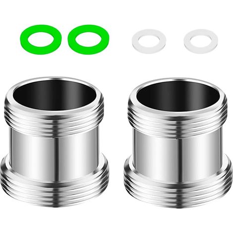 Paquet de 2 Adaptateur de Robinet Mâle-Mâle 22/24 mm en Laiton pour Cuisine et Salle de Bain - Connecteur d’Aérateur et Adaptateur pour Robinet M22/M24 (1/5)