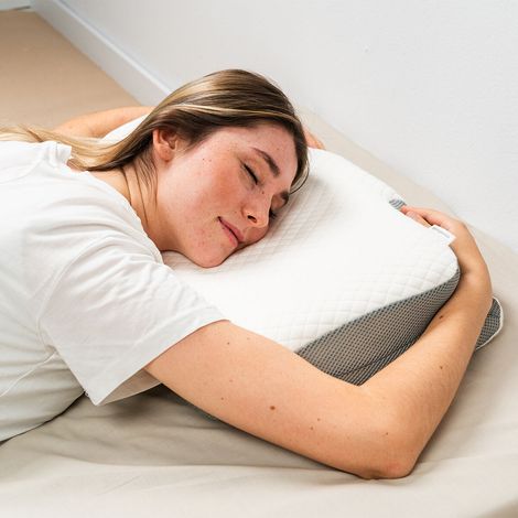 Almohada ortop茅dica contorneada en 3D para boca abajo, espalda o costado (1/5)