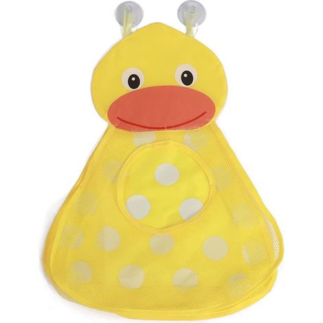 Filet de Rangement Jouet Enfant, Filet Jouet Bain Bebe avec 2 Ventouse, Organisateur de Jouets de Bain pour Bébé, Sac de Rangement pour Salle de Bain, Chambre D'enfant, Salle de Séjour, Canard (1/5)