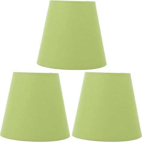 Abat-jour en tissu, 3 pièces, Type d'intervention innovant E14, cache-poussière moderne pour chambre à coucher, chevet, vert pois (1/5)