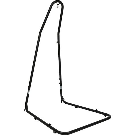 Aqrau Support de Hamac ou pour Fauteuil Suspendu Charge Max. 150 KG Hauteur Réglable 200 - 250 CM en Acier Coloris Noir