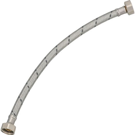 KOTARBAU® Flexible Robinet 1/2"x1/2" - Tuyau Robinet 40cm - Acier Inoxydable - Rallonge Robinet Cuisine Flexible - Tuyau Robinet Cuisine Flexible - Tuyau Flexible Plomberie - Argent (1/4)