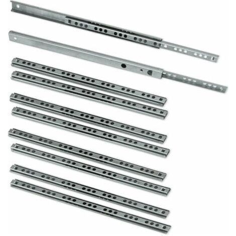 Coulisse pour tiroirLot de 5 paires (10 pièces) Coulisses/Glissières à Billes Extrait Partie 17mm x 278mm pour Tiroir, Zingué (1/4)