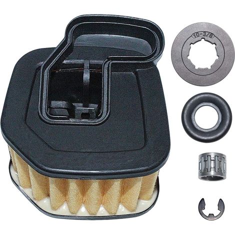 Kit de filtre à air, nettoyeur, jante de pignon, rondelle et clip E compatible Husqvarna 570 575XP 576XP Tronçonneuse 537207501 (1/5)