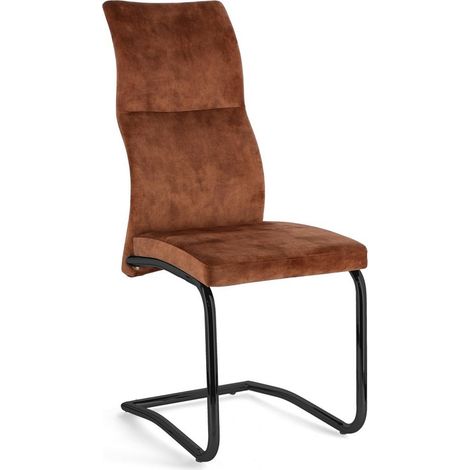 Sedia Thelma con struttura in acciaio, per arredo interno 43,5 x 62 x h 102 cm -Ruggine / Confezione da 2 pezzi (1/4)