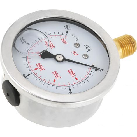 Manomètre hydraulique 0-400 bar 0-5800 PSI, cadran 68 mm, raccord G1/4, jauge de pression (1/5)