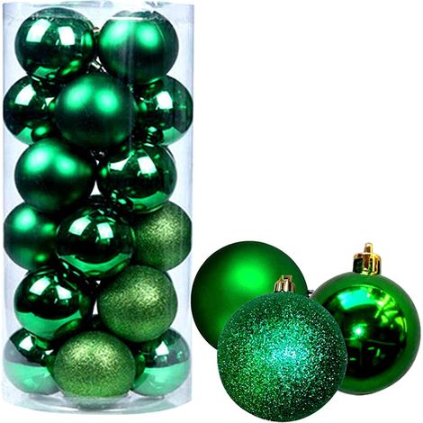 Shatterproof Emerald Green Christmas Baubles, 3cm Tree Decorations in 12 Pack or 24 Pack (1/3)