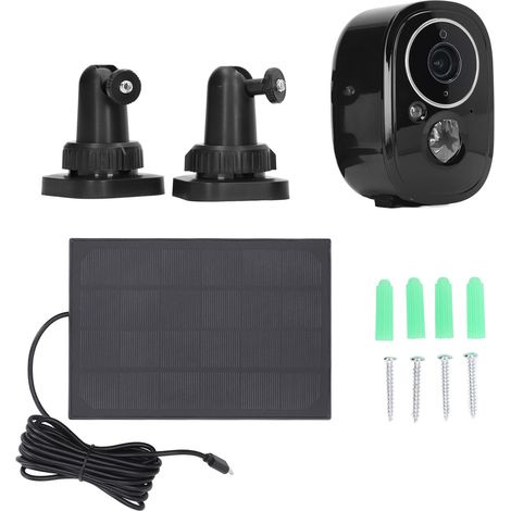 Caméra de sécurité solaire 3MP WiFi sans fil, détection humaine PIR intelligente, vision nocturne HD, extérieur (1/5)