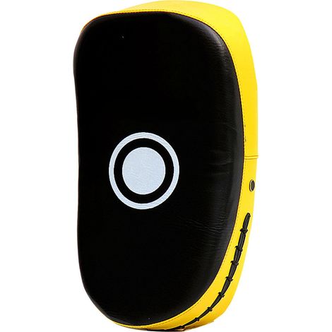 Manchette de boxe professionnelle pour entraînement Muay Thai, cible pied et coude, résistant à la déchirure, épaisse, bande jaune (1/5)