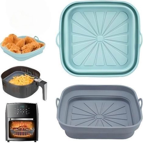 Moule en silicone - Air Fryer - 2 pièces - Réutilisable - Pliable - 21 cm x 17.5 cm x 5 cm (1/4)