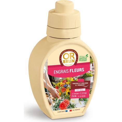 OR BRUN Engrais Fleurs - 250ml - Améliore & Renforce Les Plantes - Fabriqué En France - Utilisable En Agriculture Biologique OBRECLFLEURS250 (1/5)