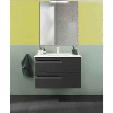 ROYO VITALE Conjunto Mueble de Baño Completo 2 Cajones Gris Nature - Medida: 60 CMS - ref: C0072384 (1/2)