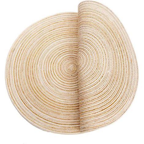 Set De Table - Rond 35x35 Cm - Polypropylène Et Coton Tressé - Résistant À La Chaleur Et Antidérapant - Lot De 6 (1/5)