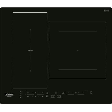 Piano cottura a induzione Hotpoint Ariston HB2760BNE 60 cm nero con zona ponte e doppia da 30 cm, 3 booster, 7200 W (1/4)