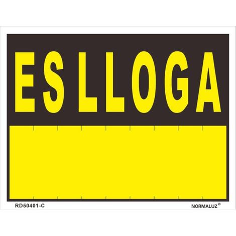 Señal "Es Lloga" amarillo en Catalán
