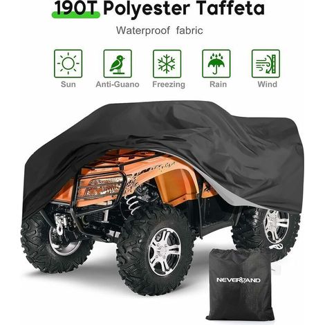 190T ATV Housse Extérieure pour Quad Bache de Protection Camping Car Housse pour Moto Imperméable Coupe-Vent Anti-UV 256110120cm -