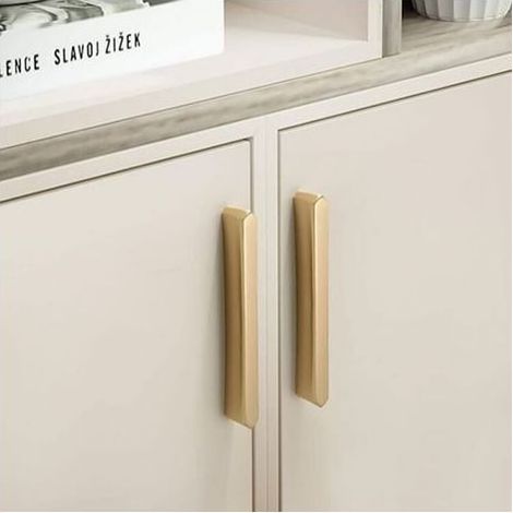 2 Pack 3.78'' (96mm) Hole Centers Kitchen Drawer Pull Handle Door Knob Modern Zinc Alloy Handle Gold Brushed Brass Hardware for Bathroom Cabinet (1/3)