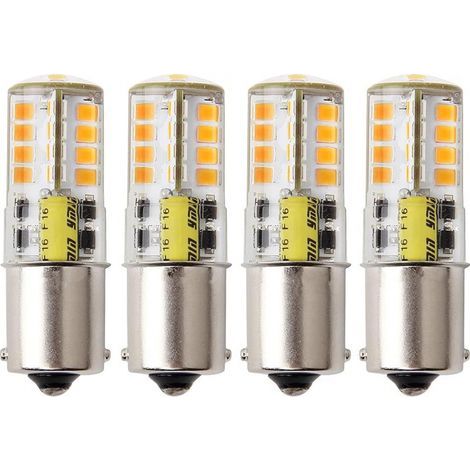 4 pieces Ba15s 1156 p21/5w 12v LED Ampoule, 5 W Blanc chaud 3000 K 500lm, Feu Recul,Frein Lampe RV, Bateau, Paysages, etc.(Lot de 4) (1/5)