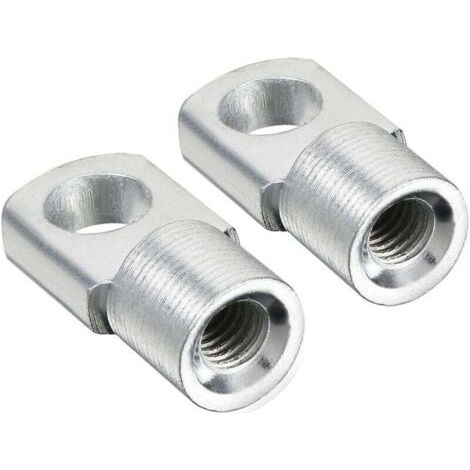 Embout de ressort à gaz M6 filetage intérieur 8 mm diamètre du trou acier A3 argent 2 pièces