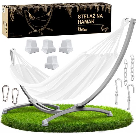 Estructura para hamaca, soporte para hamaca de jardín, para dos personas, de metal, gris, resistente, 250 kg