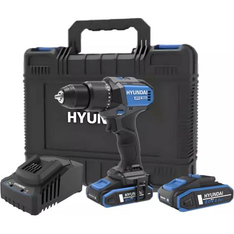 kit valigetta trapano a percussione a batteria hyundai 60 nm 2 batterie 20v 2ah e caricabatterie - cod. 25856 (1/4)