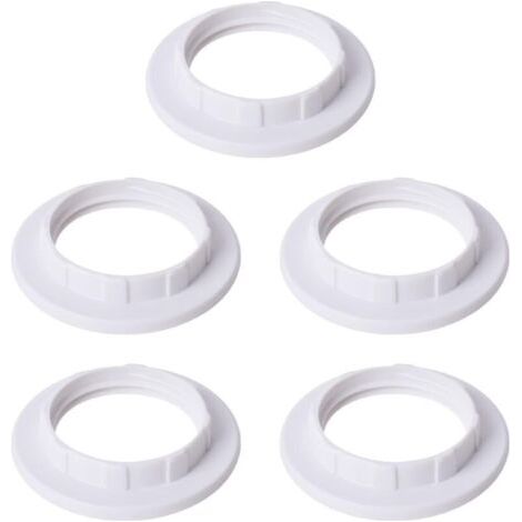 Pair 5 Pièces E14 Anneau Réducteur pour Abat-Jour Plaque Convertisseur d’Adaptateur de Bague d'Abat-Jour Blanc