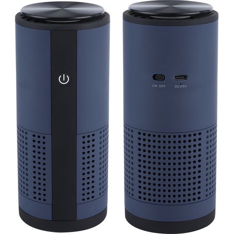 Purificateur d'air portable pour voiture, désodorisant à ions négatifs, élimine les odeurs de formaldéhyde, chargement USB, bleu marine (1/5)