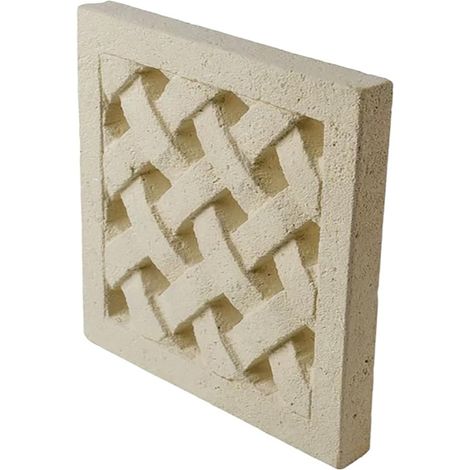 stone ventilation grille square 20x20 cm outdoor and indoor use. Handmade product. F006-20x20 (1/5)