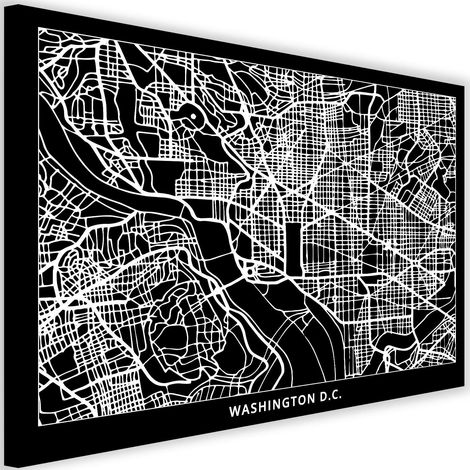Tableau sur toile Plan de la ville de Washington DC 60x40 (1/5)