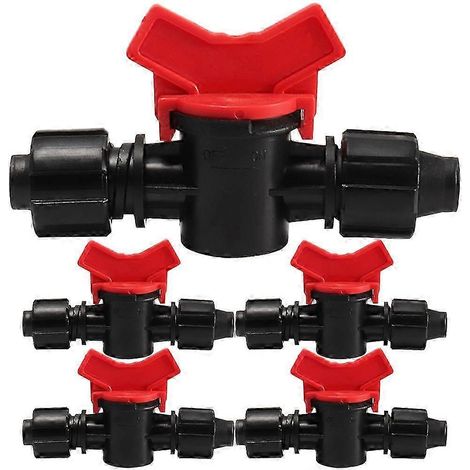 Lot de 5 vannes à bille 2 voies pour système d'irrigation, 9,6 x 6 cm (1/3)