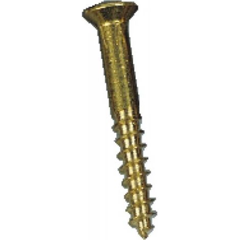 Vis à bois tête fraisée bombée fendue laiton, diamètre 2 mm, longueur 16 mm, sachet de 100 vis (1/5)