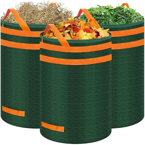 Bolsa para residuos verdes, bolsas para residuos de jardín con asas, bolsa para residuos de jardinería, bolsas de jardín para transportar residuos verdes, práctica (1/4)