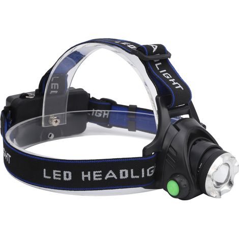 Wiederaufladbare LED-Camping-Jagd-Stirnlampe, wasserdicht, verstellbar, violettes Licht (1/5)