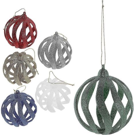 Boules de Noël à paillettes décoratives, 18 pièces, boules suspendues en plastique (1/5)
