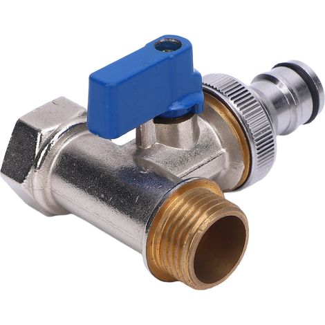 Raccord en T pour vanne à bille quart de tour, vanne d'arrêt d'angle en laiton, filetage femelle et mâle G1/2 DN15, interface NPT 3/8 pouce 15 mm (1/5)
