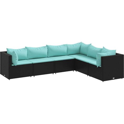 Maison Exclusive - Set Mobili da Giardino 6 pz con Cuscini in Polyrattan Nero